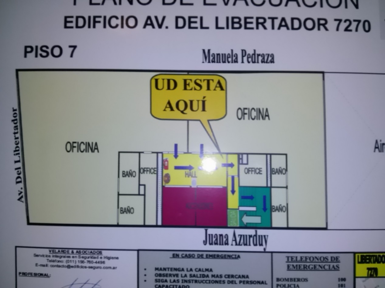 Nuñez Alquiler Oficina planta libre edificio corporativo vista al rio 212m2 C/ 2 cocheras vigilancia 24hs