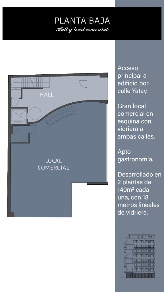 Almagro Preventa espectacular local en esquina 280 m2 doble apto todo destino ESTRENAR